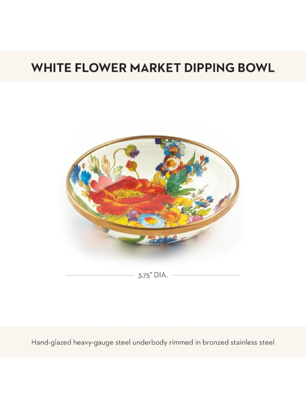Charming Enamel Dipping Bowl - Small Serving Bowl for Entertaining & Decor - Picture 4 of 6
